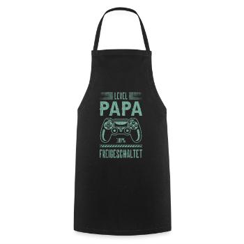 Frischgebackener Papa, Gaming, Spruch Für Papa - Kochschürze - Schwarz - Vorne - AI Model Male 185 dark (185cm)