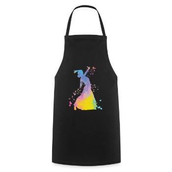 Flamenco woman with flamenco dress - Cooking Apron - black - Front - AI Model Male 185 dark (185cm)