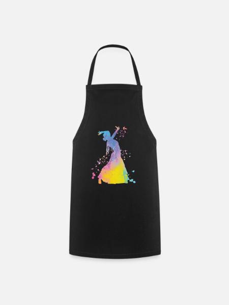 Femme flamenco avec robe flamenco - Tablier de cuisine - noir