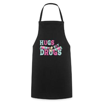 Des câlins au lieu de drogues - Tablier de cuisine - noir - Devant - AI Model Male 185 dark (185cm)