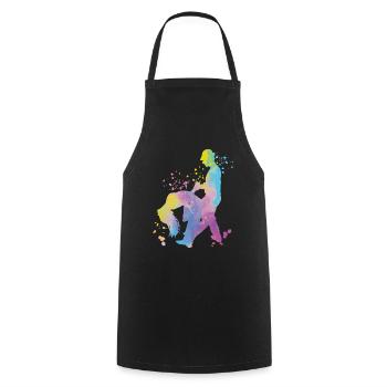 Salsero et Salsera Festival de salsa - Tablier de cuisine - noir - Devant - AI Model Male 185 dark (185cm)