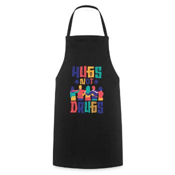 Des câlins au lieu de drogues - Tablier de cuisine - noir - Devant - AI Model Male 185 dark (185cm)