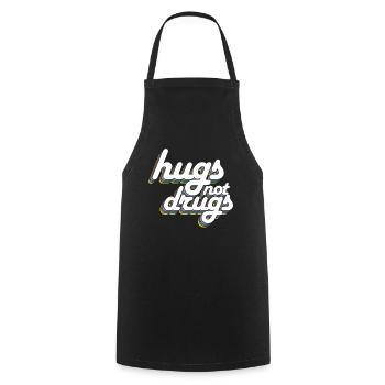 Des câlins au lieu de drogues - Tablier de cuisine - noir - Devant - AI Model Male 185 dark (185cm)