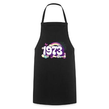 Retro 1973 Fête Anniversaire Femme 50 Ans - Tablier de cuisine - noir - Devant - AI Model Male 185 dark (185cm)