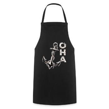 Oha Anker North German Panic Attack - Cooking Apron - black - Front - AI Model Male 185 dark (185cm)