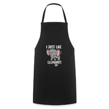 J’aime juste les éléphants - Tablier de cuisine - noir - Devant - AI Model Male 185 dark (185cm)