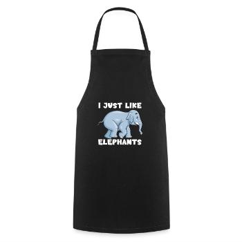 J’aime juste les éléphants - Tablier de cuisine - noir - Devant - AI Model Male 185 dark (185cm)