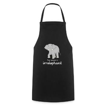Your opinion is irrelephant - Kochschürze - Schwarz - Vorne - AI Model Male 185 dark (185cm)