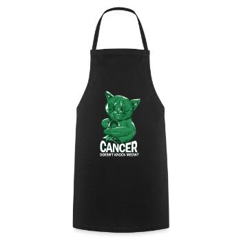 Cancer does not defeat liver cancer - Cooking Apron - black - Front - AI Model Male 185 dark (185cm)