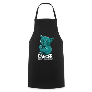 Cancer does not knock on ovarian cancer - Cooking Apron - black - Front - AI Model Male 185 dark (185cm)
