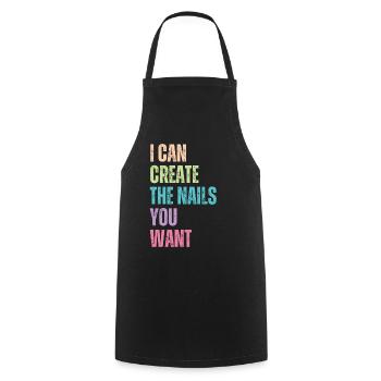 I create the nails you want manicure - Cooking Apron - black - Front - AI Model Male 185 dark (185cm)