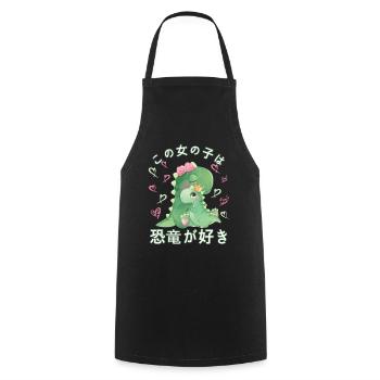 Dino Love Maman T Rex et Baby Dinosaur - Tablier de cuisine - noir - Devant - AI Model Male 185 dark (185cm)