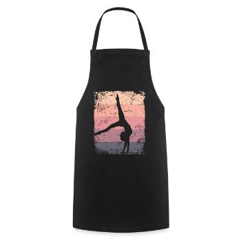 Gymnaste Gymnaste Gymnastique Rythmique Rétro - Tablier de cuisine - noir - Devant - AI Model Male 185 dark (185cm)