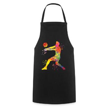 Volleyballspieler Kinder Beachvolleyball - Kochschürze - Schwarz - Vorne - AI Model Male 185 dark (185cm)