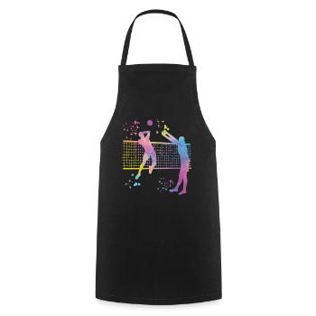 Volleyballspieler Kinder Beachvolleyball - Kochschürze - Schwarz - Vorne - AI Model Male 185 dark (185cm)