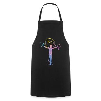 Gymnast with clubs Rhythmic gymnastics - Cooking Apron - black - Front - AI Model Male 185 dark (185cm)