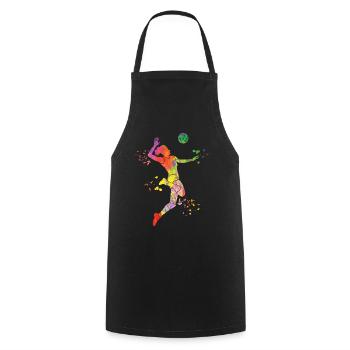 Volleyball players children beach volleyball - Cooking Apron - black - Front - AI Model Male 185 dark (185cm)