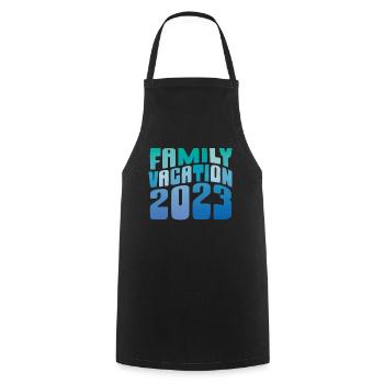 Summer family holidays 2023 - Cooking Apron - black - Front - AI Model Male 185 dark (185cm)