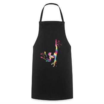 Gymnast with clubs Rhythmic gymnastics - Cooking Apron - black - Front - AI Model Male 185 dark (185cm)