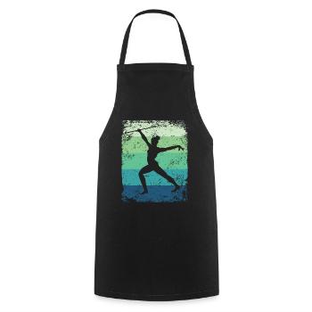 Gymnaste Baton Gymnastique Rythmique Rétro - Tablier de cuisine - noir - Devant - AI Model Male 185 dark (185cm)