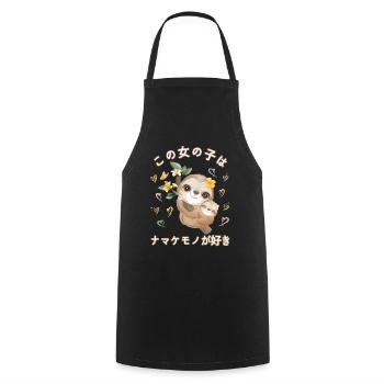 Paresseux Amour Maman Paresseux - Tablier de cuisine - noir - Devant - AI Model Male 185 dark (185cm)