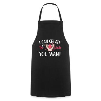 I create the nails you want manicure - Cooking Apron - black - Front - AI Model Male 185 dark (185cm)