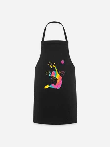 Joueurs de volley-ball enfants beach-volley - Tablier de cuisine - noir