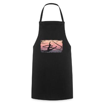 Gymnaste Gymnaste Gymnastique Rythmique Rétro - Tablier de cuisine - noir - Devant - AI Model Male 185 dark (185cm)