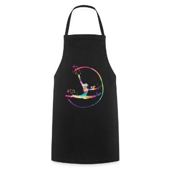 Gymnast with band Rhythmic gymnastics - Cooking Apron - black - Front - AI Model Male 185 dark (185cm)