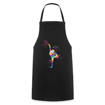 Gymnastin Mit Baton Rhythmische Gymnastik - Kochschürze - Schwarz - Vorne - AI Model Male 185 dark (185cm)