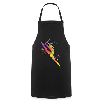 Gymnastin Mit Taktstock Rhythmische Sportgymnastik - Kochschürze - Schwarz - Vorne - AI Model Male 185 dark (185cm)