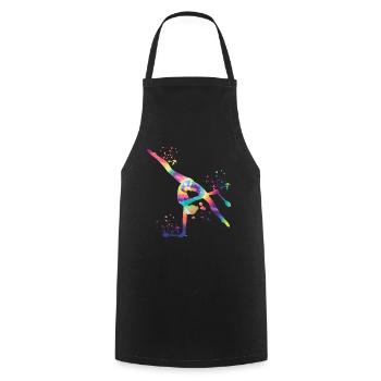 Gymnast with clubs Rhythmic gymnastics - Cooking Apron - black - Front - AI Model Male 185 dark (185cm)