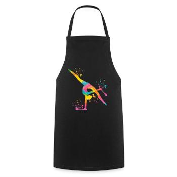 Gymnast with clubs Rhythmic gymnastics - Cooking Apron - black - Front - AI Model Male 185 dark (185cm)