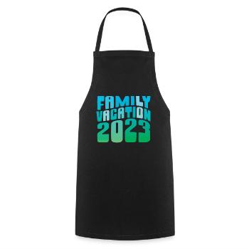 Summer family holidays 2023 - Cooking Apron - black - Front - AI Model Male 185 dark (185cm)
