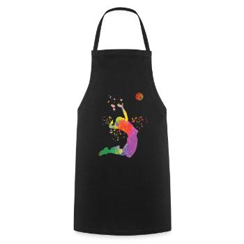 Volleyball players children beach volleyball - Cooking Apron - black - Front - AI Model Male 185 dark (185cm)