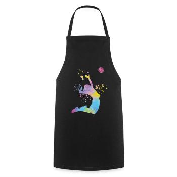 Volleyball players children beach volleyball - Cooking Apron - black - Front - AI Model Male 185 dark (185cm)