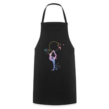 Gymnaste avec des clubs Gymnastique rythmique - Tablier de cuisine - noir - Devant - AI Model Male 185 dark (185cm)