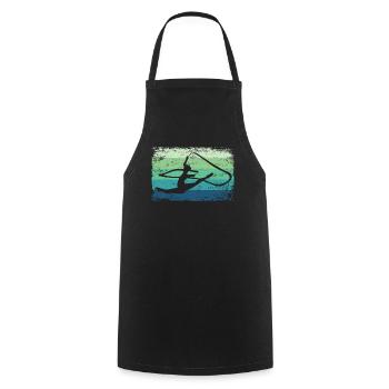 Gymnaste Gymnaste Gymnastique Rythmique Rétro - Tablier de cuisine - noir - Devant - AI Model Male 185 dark (185cm)