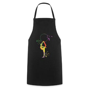Gymnaste avec des clubs Gymnastique rythmique - Tablier de cuisine - noir - Devant - AI Model Male 185 dark (185cm)