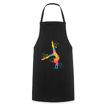 Gymnast with Floor Rhythmic Gymnastics - Cooking Apron - black - Front - AI Model Male 185 dark (185cm)