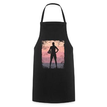 Volleyball Player Retro Beach Volleyball - Cooking Apron - black - Front - AI Model Male 185 dark (185cm)