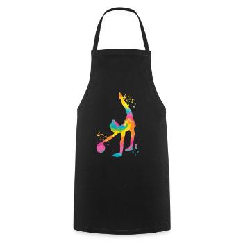 Gymnaste avec gymnastique rythmique de balle - Tablier de cuisine - noir - Devant - AI Model Male 185 dark (185cm)