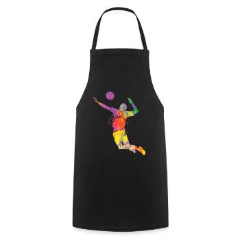 Volleyball players children beach volleyball - Cooking Apron - black - Front - AI Model Male 185 dark (185cm)