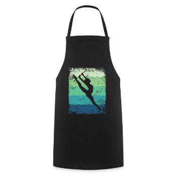 Gymnaste Baton Gymnastique Rythmique Rétro - Tablier de cuisine - noir - Devant - AI Model Male 185 dark (185cm)