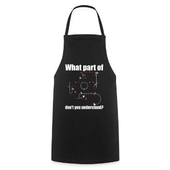 Which part of the Aresti aerobatic maneuvers - Cooking Apron - black - Front - AI Model Male 185 dark (185cm)