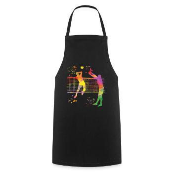 Volleyballspieler Kinder Beachvolleyball - Kochschürze - Schwarz - Vorne - AI Model Male 185 dark (185cm)