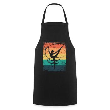 Gymnaste Gymnaste Gymnastique Rythmique Rétro - Tablier de cuisine - noir - Devant - AI Model Male 185 dark (185cm)