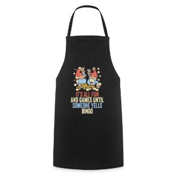 Fun and games at bingo - Cooking Apron - black - Front - AI Model Male 185 dark (185cm)