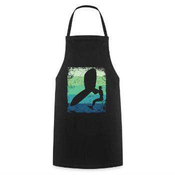 Flügelfolie Wingsurfing Retro-folie Flügel - Kochschürze - Schwarz - Vorne - AI Model Male 185 dark (185cm)