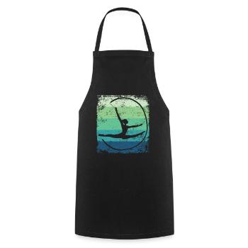 Gymnaste Gymnaste Gymnastique Rythmique Rétro - Tablier de cuisine - noir - Devant - AI Model Male 185 dark (185cm)